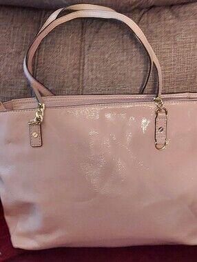 Michael Kors Blush Patent Tote with Gold Hardware